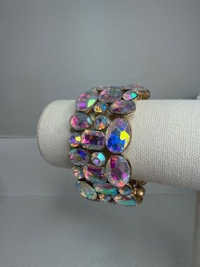 Aurora Crystal Stretch Bracelet - Iridescent Gold